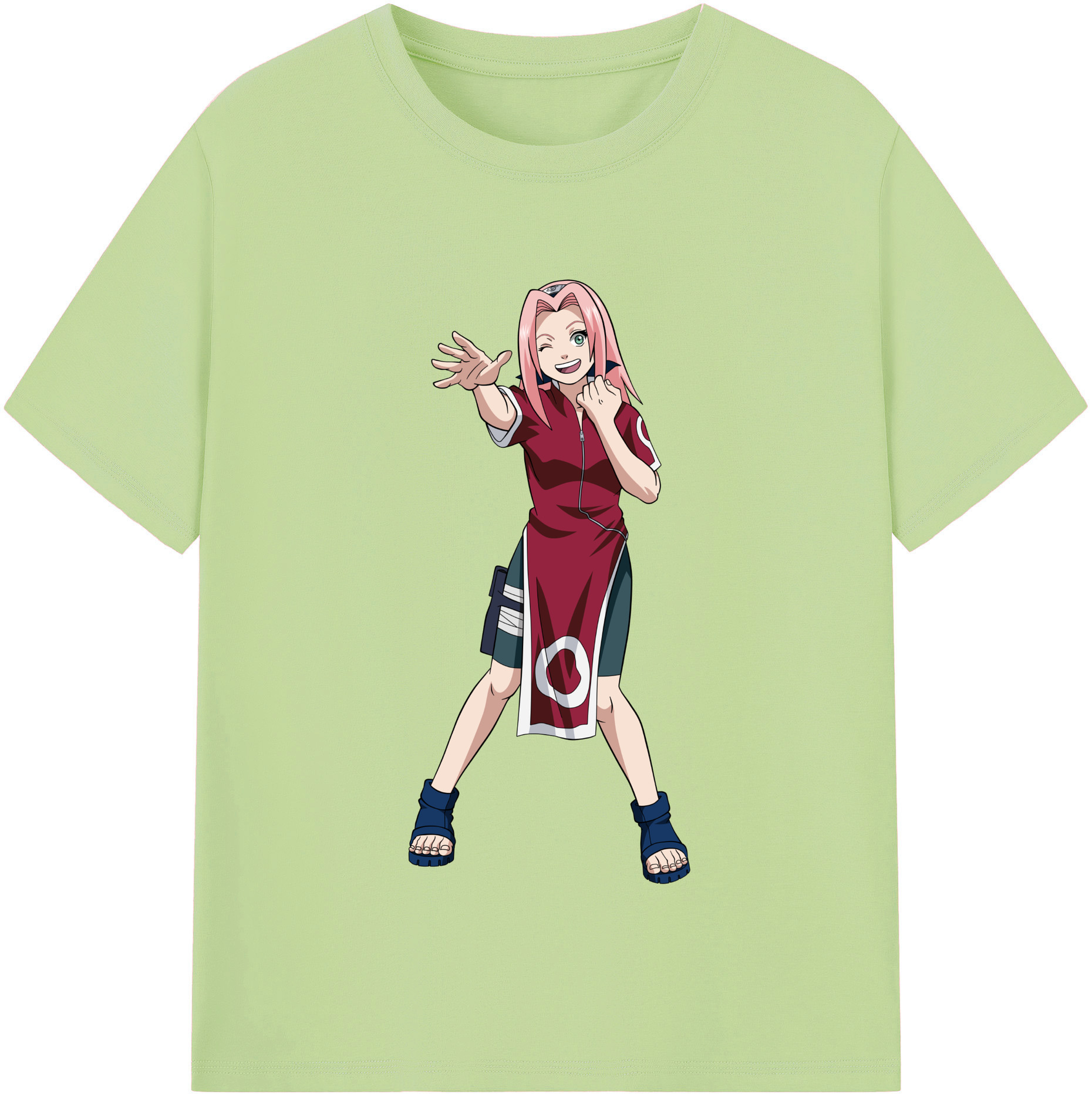 （画像用） NARUTO -ナルト- 春野サクラ Haruno Sakura 綿100％半袖Tシャツ（フロントプリント）